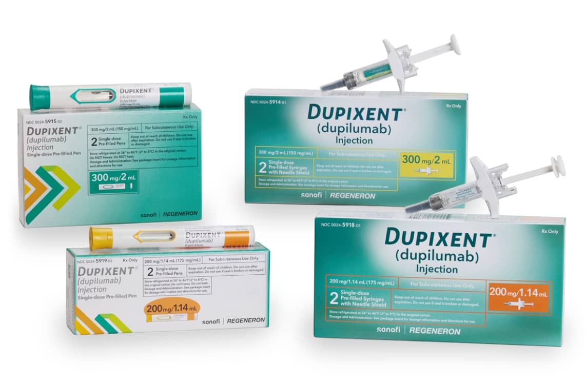 Dupixent® (dupilumab) Injection (200 mg or 300 mg) Product Packaging